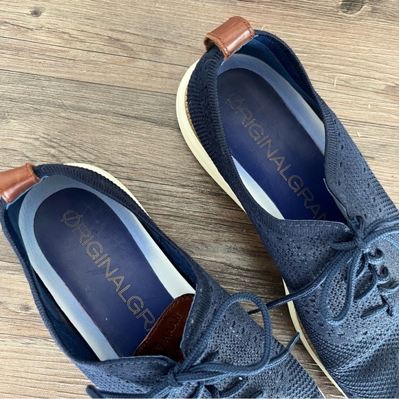 Cole Haan Shoes Men's 13 Navy Blue Stitchlite OriginalGrand Wingtip Oxfords - Picture 4 of 7